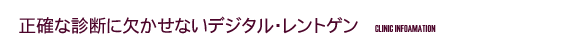 正確な診断に欠かせないデジタル・レントゲン