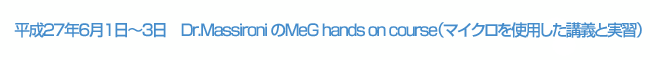 平成27年6月1日～3日　Dr.Massironi のMeG hands on course（マイクロを使用した講義と実習）