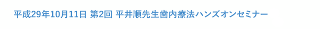 平成29年10月11日 第2回 平井順先生歯内療法ハンズオンセミナー