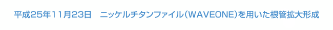 平成25年11月23日　ニッケルチタンファイル（WAVEONE）を用いた根管拡大形成