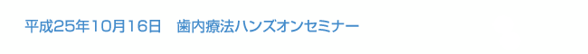 平成25年10月16日 歯内療法ハンズオンセミナー